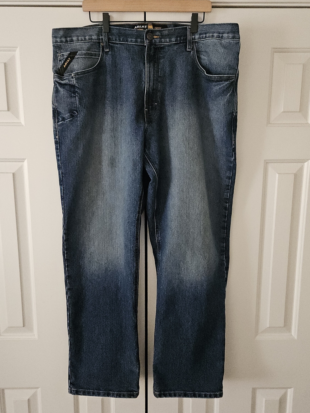 Ariat Rebar M3 Men's Loose Straight Jeans Blue Medium Wash Denim 5-Pocket 40x32